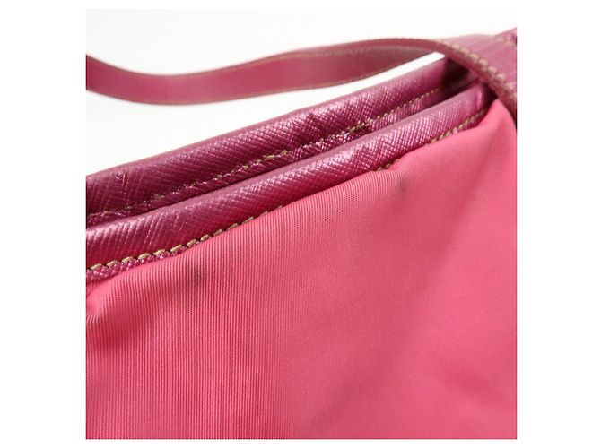 Borsa Tote e Borsa a Tracolla PRADA in Nylon e Pelle Saffiano con Logo Rosa - vista 20