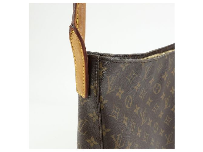 Borsa a tracolla Louis Vuitton Monogram Looping GM Marrone M51145 - vista 14