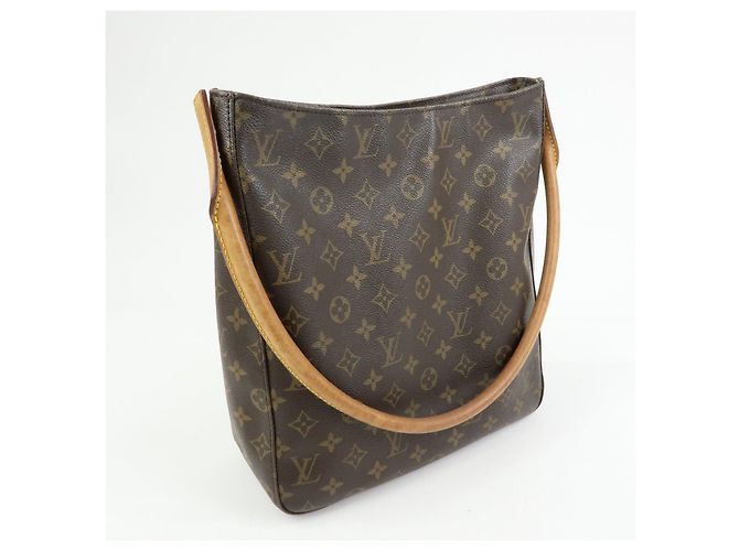 Borsa a tracolla Louis Vuitton Monogram Looping GM Marrone M51145 - vista 4