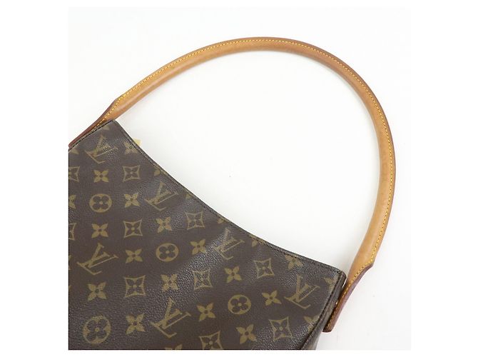Borsa a tracolla Louis Vuitton Monogram Looping GM Marrone M51145 - vista 6