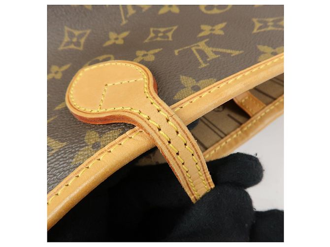 Borsa a Tracolla Louis Vuitton Monogram Neverfull MM Marrone M40156 - vista 10