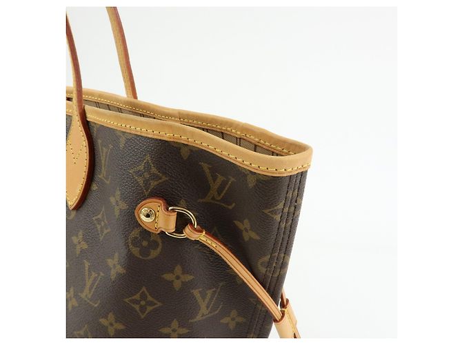 Borsa a Tracolla Louis Vuitton Monogram Neverfull MM Marrone M40156 - vista 18
