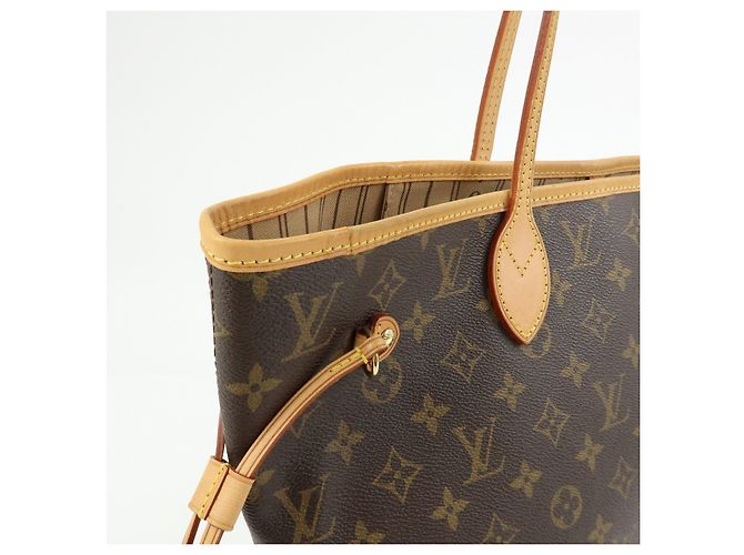 Borsa a Tracolla Louis Vuitton Monogram Neverfull MM Marrone M40156 - vista 19