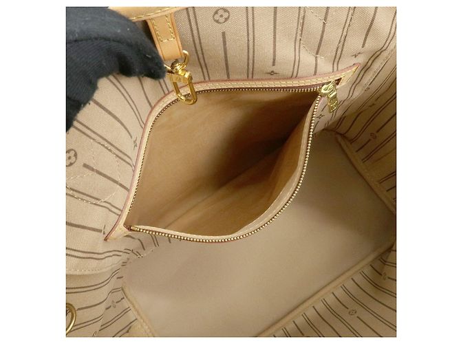Borsa a Tracolla Louis Vuitton Monogram Neverfull MM Marrone M40156 - vista 22