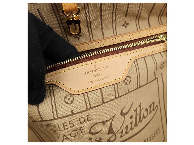 Borsa a Tracolla Louis Vuitton Monogram Neverfull MM Marrone M40156 - vista 23