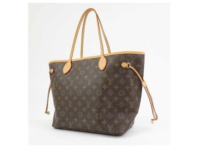 Borsa a Tracolla Louis Vuitton Monogram Neverfull MM Marrone M40156 - vista 3