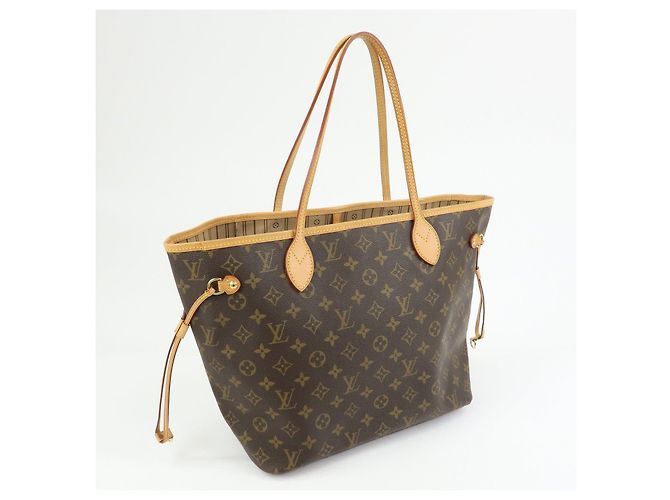 Borsa a Tracolla Louis Vuitton Monogram Neverfull MM Marrone M40156 - vista 4