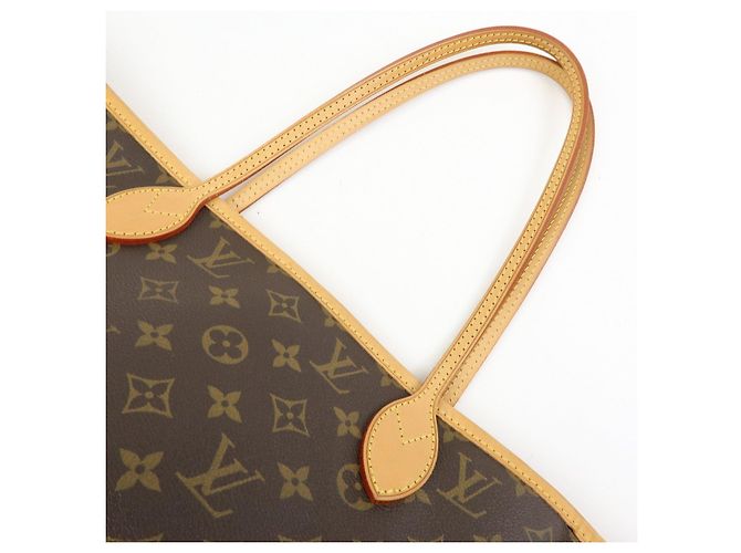 Borsa a Tracolla Louis Vuitton Monogram Neverfull MM Marrone M40156 - vista 6