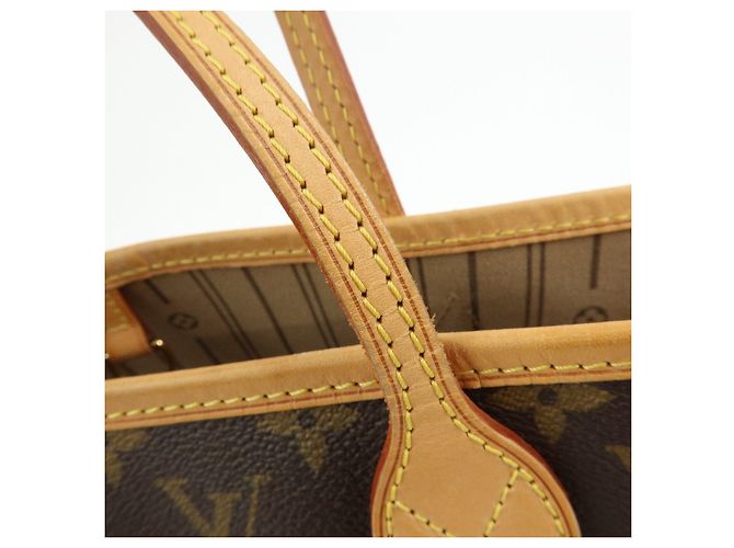 Borsa a Tracolla Louis Vuitton Monogram Neverfull MM Marrone M40156 - vista 9