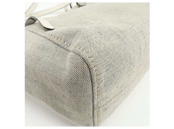 Borsa Tote PRADA Mistolino City Canvas Leather Gray Blue 1BG303 - vista 11