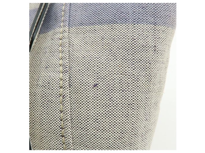 Borsa Tote PRADA Mistolino City Canvas Leather Gray Blue 1BG303 - vista 13