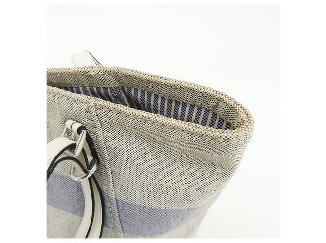 Borsa Tote PRADA Mistolino City Canvas Leather Gray Blue 1BG303 - vista 15
