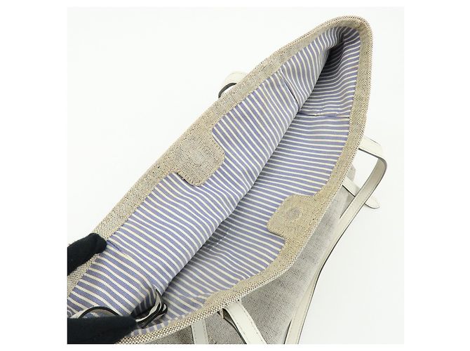 Borsa Tote PRADA Mistolino City Canvas Leather Gray Blue 1BG303 - vista 18