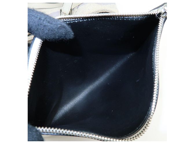 Borsa Tote PRADA Mistolino City Canvas Leather Gray Blue 1BG303 - vista 23