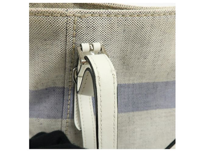 Borsa Tote PRADA Mistolino City Canvas Leather Gray Blue 1BG303 - vista 9