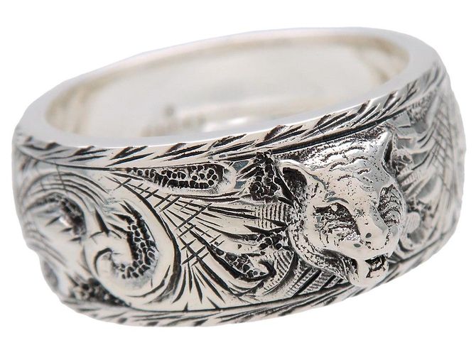 Anello GUCCI Tiger Head SV925 Silver #22 US9.5 EU61HK21.5 - vista 6