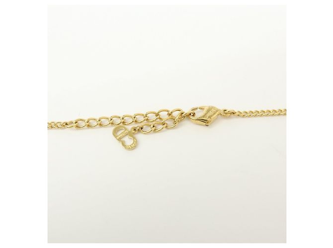 Collana Christian Dior CD Logo in metallo e strass Oro - vista 6