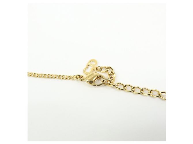 Collana Christian Dior CD Logo in metallo e strass Oro - vista 8