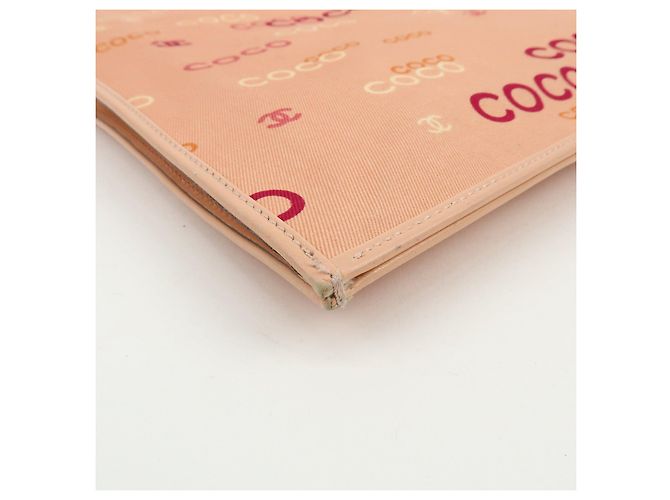 Borsa a tracolla e tote CHANEL COCO in tela e pelle con catena Rosa Arancione - vista 10