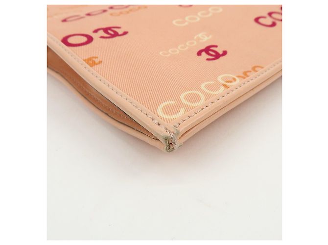 Borsa a tracolla e tote CHANEL COCO in tela e pelle con catena Rosa Arancione - vista 12