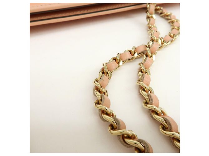Borsa a tracolla e tote CHANEL COCO in tela e pelle con catena Rosa Arancione - vista 9