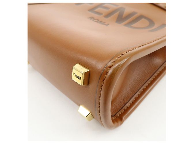 FENDI Sunshine Shopper Small Borsa 2Way Borsa a Spalla Camel 8BS051 - vista 13