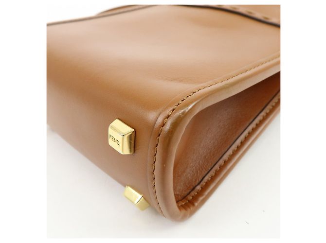 FENDI Sunshine Shopper Small Borsa 2Way Borsa a Spalla Camel 8BS051 - vista 15