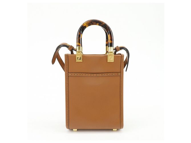 FENDI Sunshine Shopper Small Borsa 2Way Borsa a Spalla Camel 8BS051 - vista 2