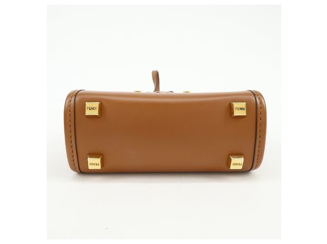FENDI Sunshine Shopper Small Borsa 2Way Borsa a Spalla Camel 8BS051 - vista 5