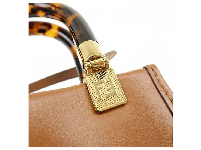 FENDI Sunshine Shopper Small Borsa 2Way Borsa a Spalla Camel 8BS051 - vista 9