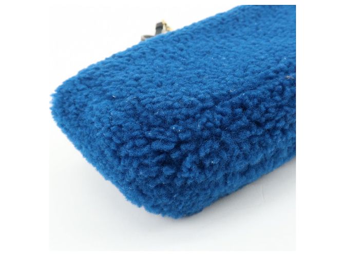 FENDI Mini Be Baguette Borsa a tracolla in pelle Mouton Blue 8M0315 - vista 11