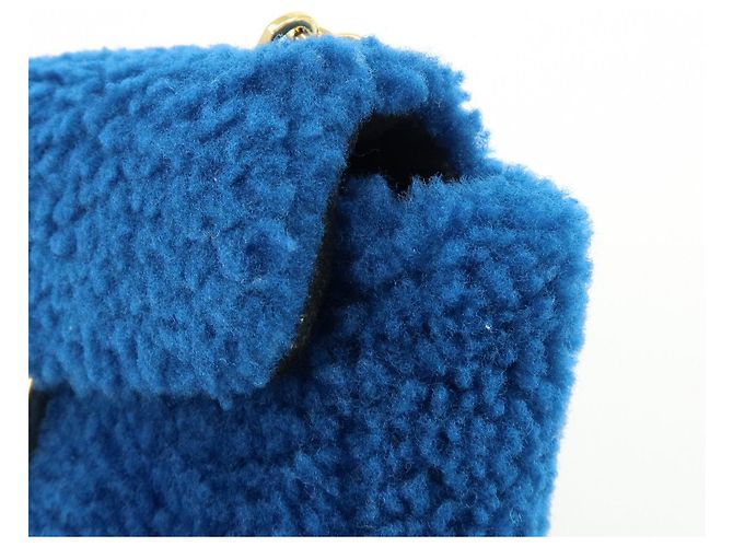 FENDI Mini Be Baguette Borsa a tracolla in pelle Mouton Blue 8M0315 - vista 14