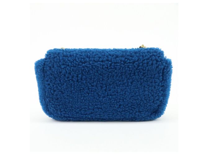 FENDI Mini Be Baguette Borsa a tracolla in pelle Mouton Blue 8M0315 - vista 2