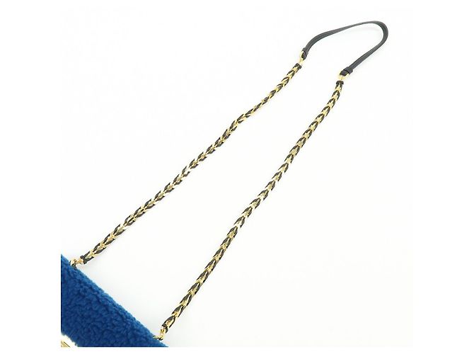 FENDI Mini Be Baguette Borsa a tracolla in pelle Mouton Blue 8M0315 - vista 6