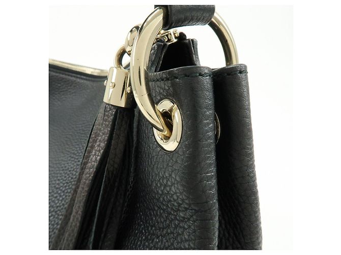 Borsa 2Way GUCCI SOHO Interlocking G in pelle Borsa a tracolla Nera 408825 - vista 15