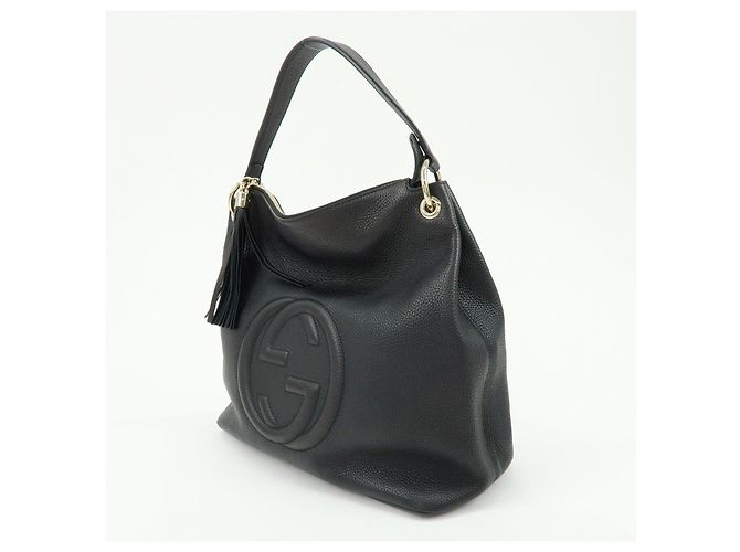 Borsa 2Way GUCCI SOHO Interlocking G in pelle Borsa a tracolla Nera 408825 - vista 3
