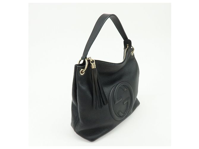Borsa 2Way GUCCI SOHO Interlocking G in pelle Borsa a tracolla Nera 408825 - vista 4