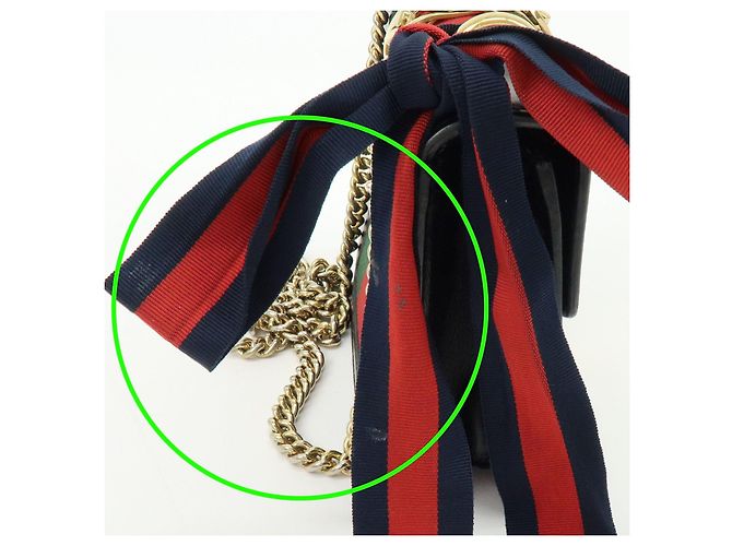 Borsa a tracolla e spalla GUCCI Sylvie Sherry in pelle con catena Nera - vista 18