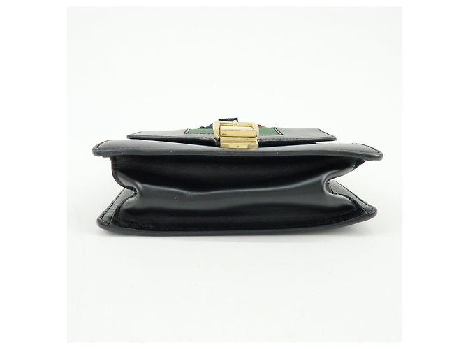 Borsa a tracolla e spalla GUCCI Sylvie Sherry in pelle con catena Nera - vista 5