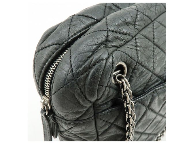 Borsa a tracolla e borsa a mano CHANEL 2.55 Matelasse in pelle di vitello con catena, Nero - vista 11