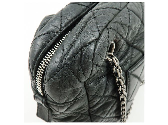 Borsa a tracolla e borsa a mano CHANEL 2.55 Matelasse in pelle di vitello con catena, Nero - vista 13