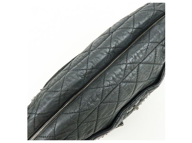Borsa a tracolla e borsa a mano CHANEL 2.55 Matelasse in pelle di vitello con catena, Nero - vista 14