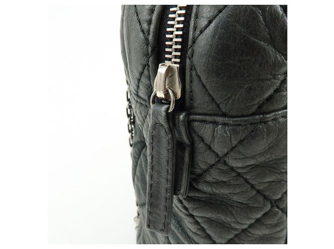 Borsa a tracolla e borsa a mano CHANEL 2.55 Matelasse in pelle di vitello con catena, Nero - vista 15