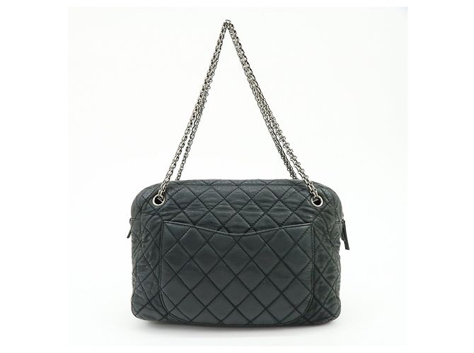 Borsa a tracolla e borsa a mano CHANEL 2.55 Matelasse in pelle di vitello con catena, Nero - vista 2