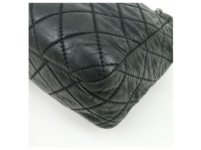 Borsa a tracolla e borsa a mano CHANEL 2.55 Matelasse in pelle di vitello con catena, Nero - vista 8