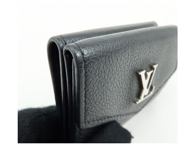 Louis Vuitton Portefeuille Lock Mini Compact Wallet Noir M63921 - vista 11