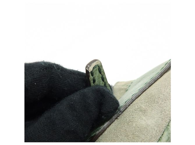 Borsa a mano e a tracolla TOD'S in pelle goffrata e suede Verde Salvia - vista 10