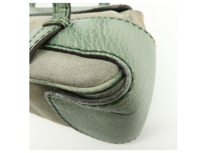 Borsa a mano e a tracolla TOD'S in pelle goffrata e suede Verde Salvia - vista 13