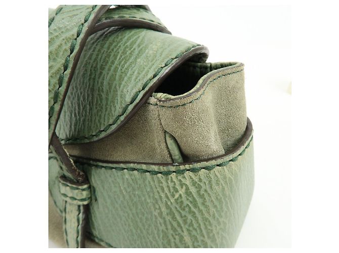 Borsa a mano e a tracolla TOD'S in pelle goffrata e suede Verde Salvia - vista 15
