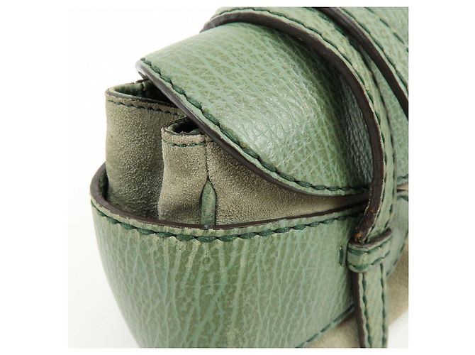 Borsa a mano e a tracolla TOD'S in pelle goffrata e suede Verde Salvia - vista 16